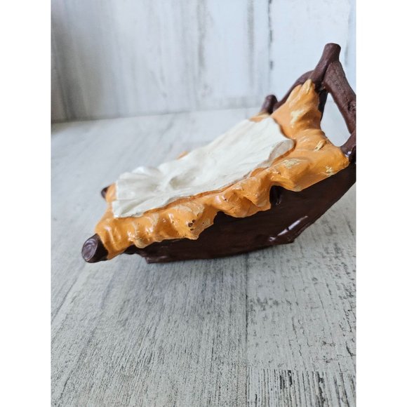 Vintage fontanini baby Jesus manger crib Nativity paper mache Xmas village - Picture 2 of 8